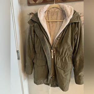 Abercrombie & Fitch Jacket with removable vest and fur hood XS